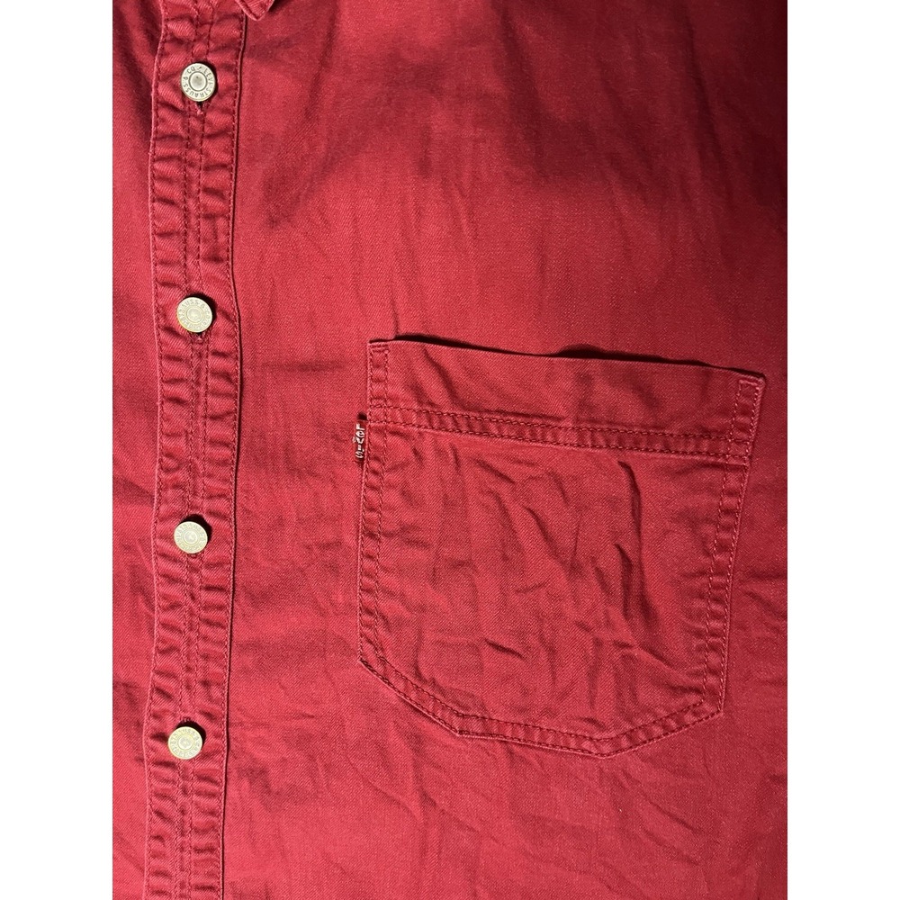 Vintage Levi's Red Tab Authentic Jeanswear Shirt Men's SZ Large Red Long Sleeve - Picture 2 of 6